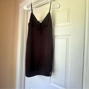 Garage Black Satin Slip Dress